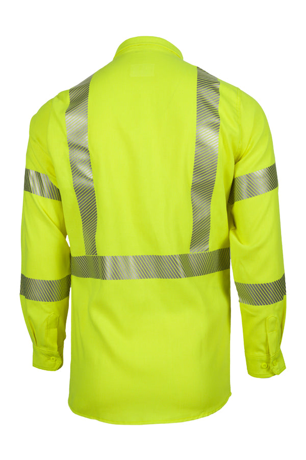 LAPCO FR TCSHV5C3 Hi-Viz Class-3 7oz. Modern Hi-Viz Uniform Shirts