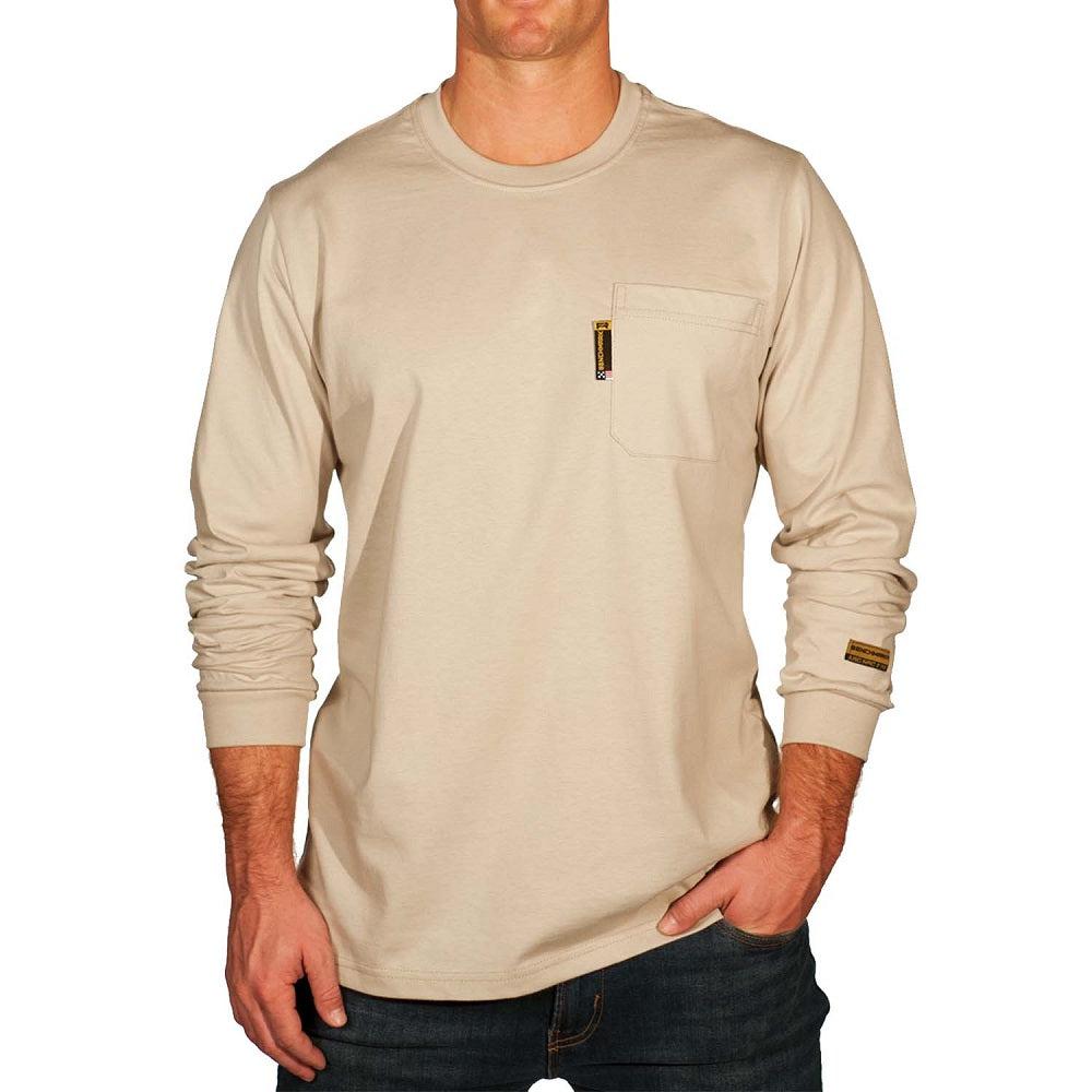 Benchmark FR 3118FRB Beige Long Sleeve T-Shirt With Front Pocket – Fire ...